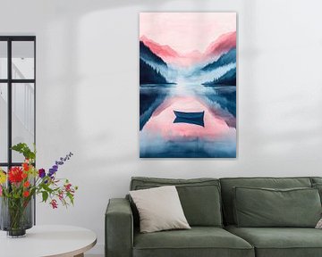 Tranquil landscape with boat by Poster Art Shop