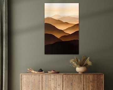 Shady mountain landscape - warm tones by Poster Art Shop
