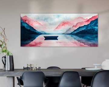 Silence by the lake - Landscape painting by Poster Art Shop