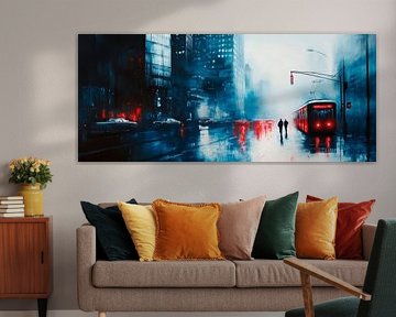 Urban scenery at night by Poster Art Shop