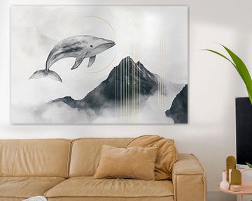 Wal im Nebel – Traumhafte Landschaft von Poster Art Shop