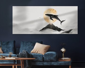 Walflog über Berge – Fantastische Landschaft von Poster Art Shop