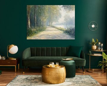 Luxemburg Natuur | Morning Mystery Stroll van Abstract Schilderij