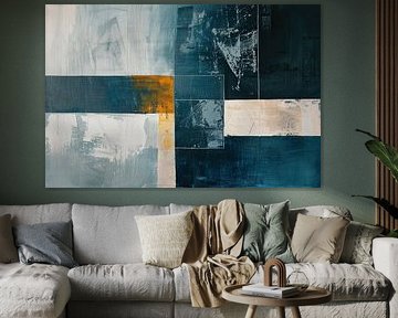 Blauwvelden | Orange Line Divide van Modern Collection