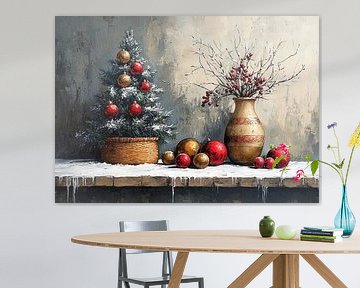 Besneeuwde Kerstballen van Kunst Kriebels