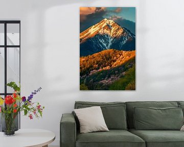 Berglandschap in het avondlicht van Poster Art Shop