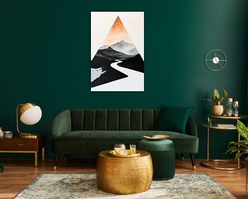 Berglandschap in geometrische stijl van Poster Art Shop