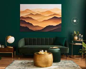 Mountain landscape in warm earth tones by Poster Art Shop