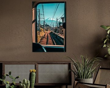 Uitzicht vanuit het treinraampje - berglandschap van Poster Art Shop