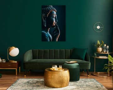Sculpture de Bouddha dans l'ombre sur Poster Art Shop