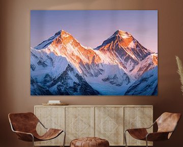 Himalaya massief in het ochtendlicht van Poster Art Shop
