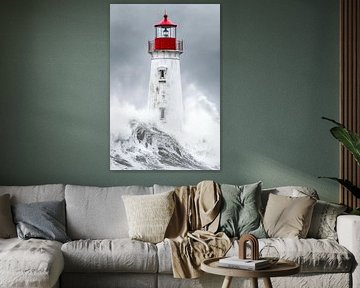 Lighthouse in the storm - Dramatic coast by Poster Art Shop