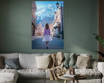 Girl with tulle skirt in mountain scenery by Poster Art Shop