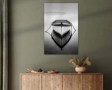 Minimalist boat in the fog by Poster Art Shop