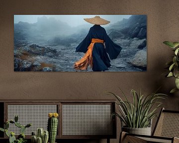Marcheur mystique dans un paysage brumeux sur Poster Art Shop