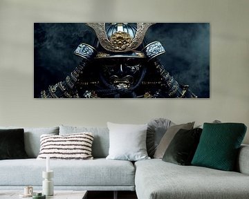 Samoerai portret met helm - Mystiek van Poster Art Shop