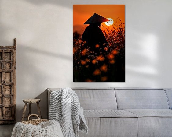 Voorbeeld van het werk in een kamer