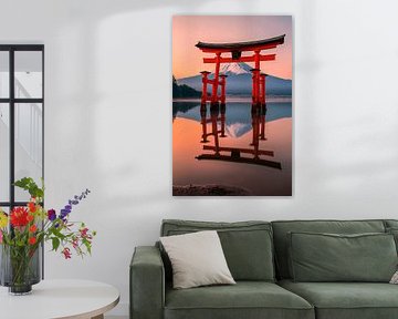Torii and Fuji in the morning light by Poster Art Shop