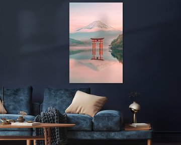 Torii with Fuji in the morning light by Poster Art Shop