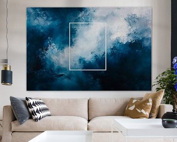 Cloudy textures in blue - Abstract by Poster Art Shop