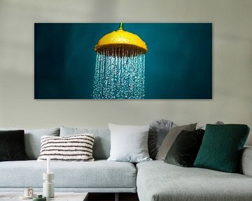 Lemon parasol with waterfall by Poster Art Shop