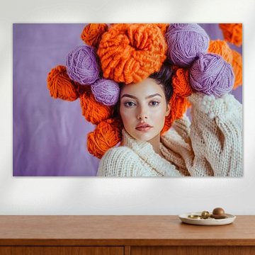 Wollige Kopfbedeckung in Farbenpracht von Poster Art Shop