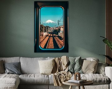 Vue du train sur le mont Fuji sur Poster Art Shop
