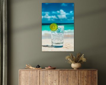 Verfrissend drankje op het strand van Poster Art Shop