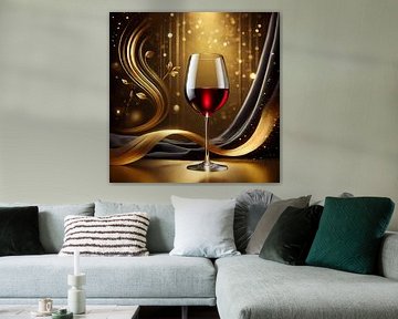 Glas met rode wijn
