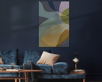 Organische vormen in warme kleuren I. Moderne abstracte retro kunst. van Dina Dankers