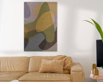 Organische vormen in warme kleuren II. Moderne abstracte retro kunst. van Dina Dankers