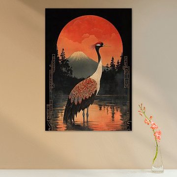 Estampe japonaise : grue sur Niklas Maximilian