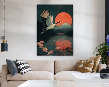 Japanese art print: Wings of silence