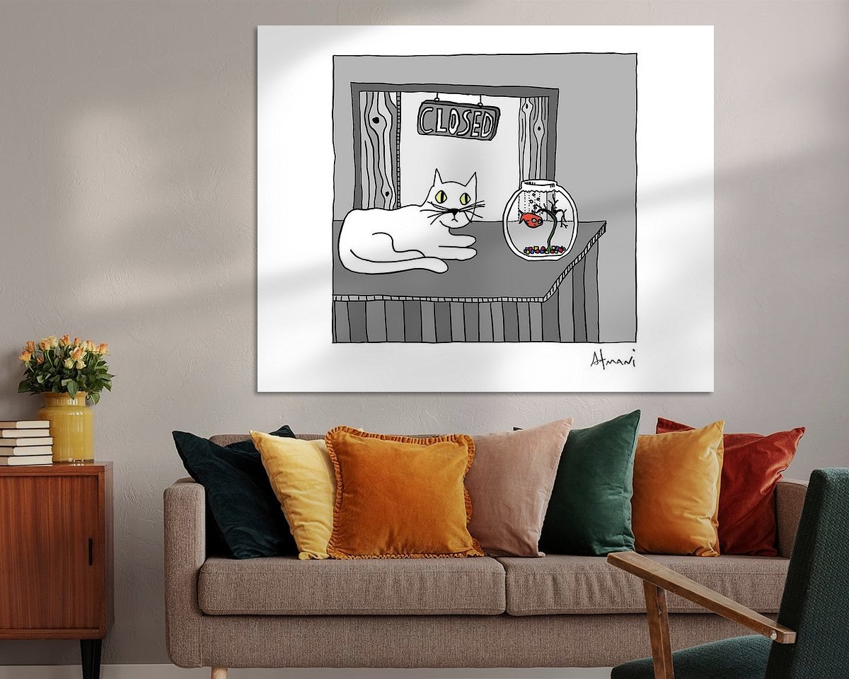 Voorbeeld van het werk in een kamer