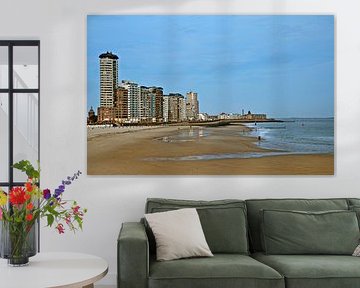 Strand en boulevard Vlissingen bij schemer
