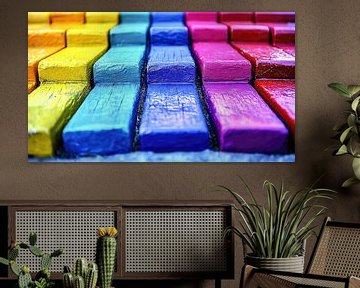 Regenboogkleurige stappen van Frank Heinz