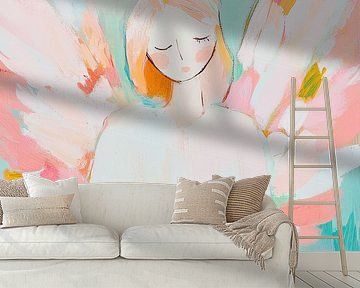 Frau mit bunten Flügeln von Wunderbare Kunst