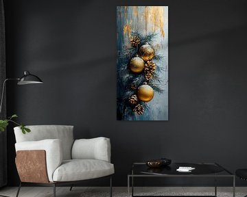 Kerstballen | Glanzende Kerstdecoratie Stilleven van Kunst Kriebels
