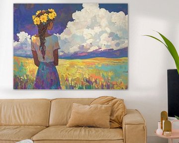 Schilderij van I ❤ Bloemen
