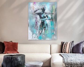 Dynamische Figuur | Motion Echoes van Abstract Schilderij