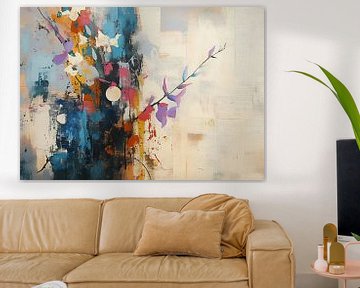 Bloem schilderij van Abstract Schilderij
