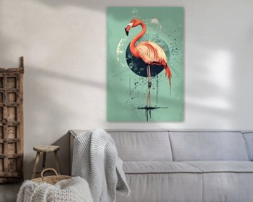 Flamingo Poëzie in Abstractie Tijdloze Schoonheid van Eva Lee