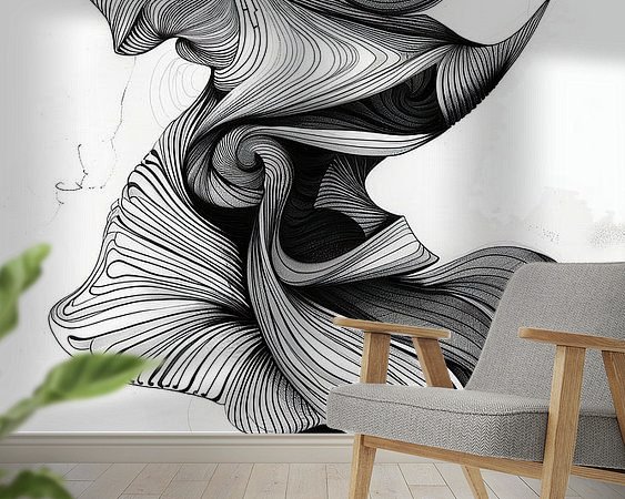 Voorbeeld van het werk in een kamer