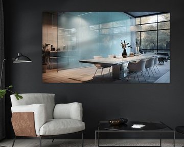 farbenfrohes Interieur des Raumes, Transparenz und Milchglaseffekte, Kunstdesign