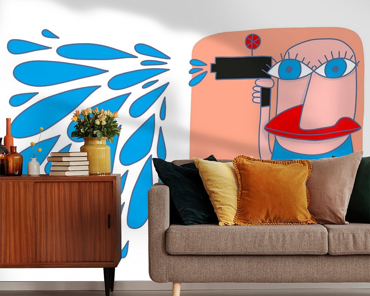 Voorbeeld van het werk in een kamer