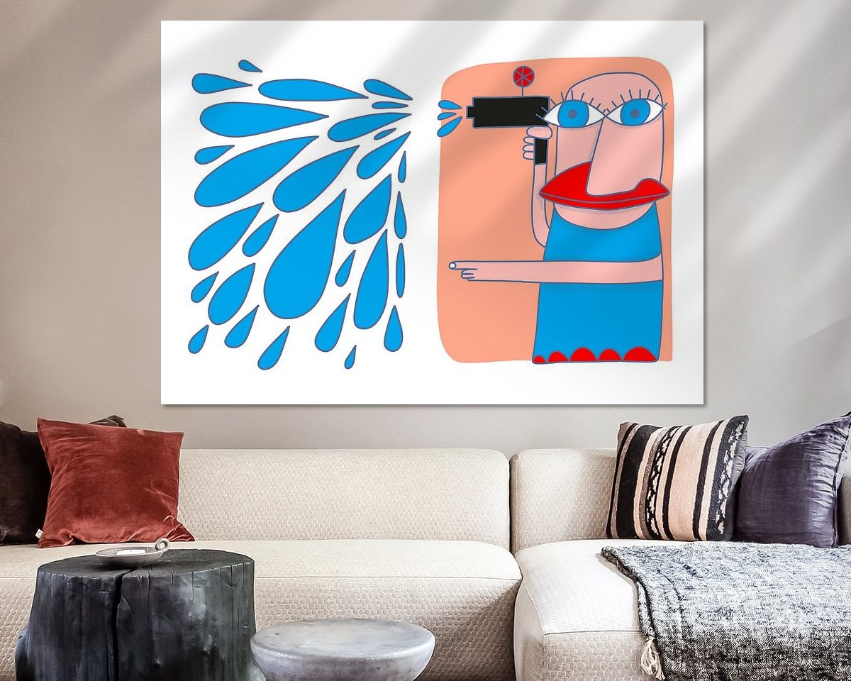 Voorbeeld van het werk in een kamer