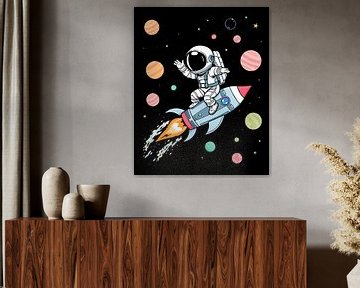 Grappige astronaut raket 2 van MIROKKU