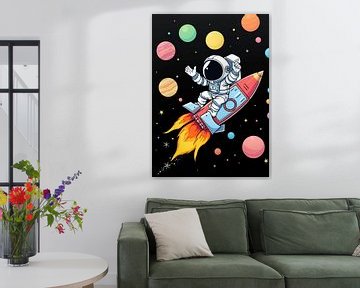 Grappige astronaut raket 3 van MIROKKU