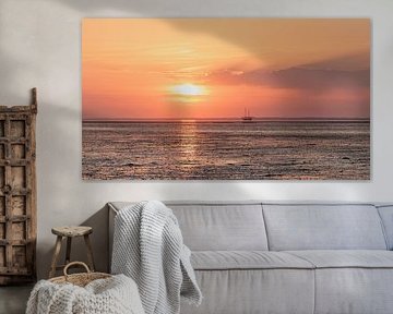 Waddenzee in laatste avondlicht