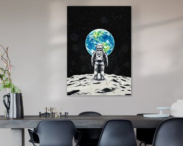 Astronaut kijkt naar de aarde van MIROKKU